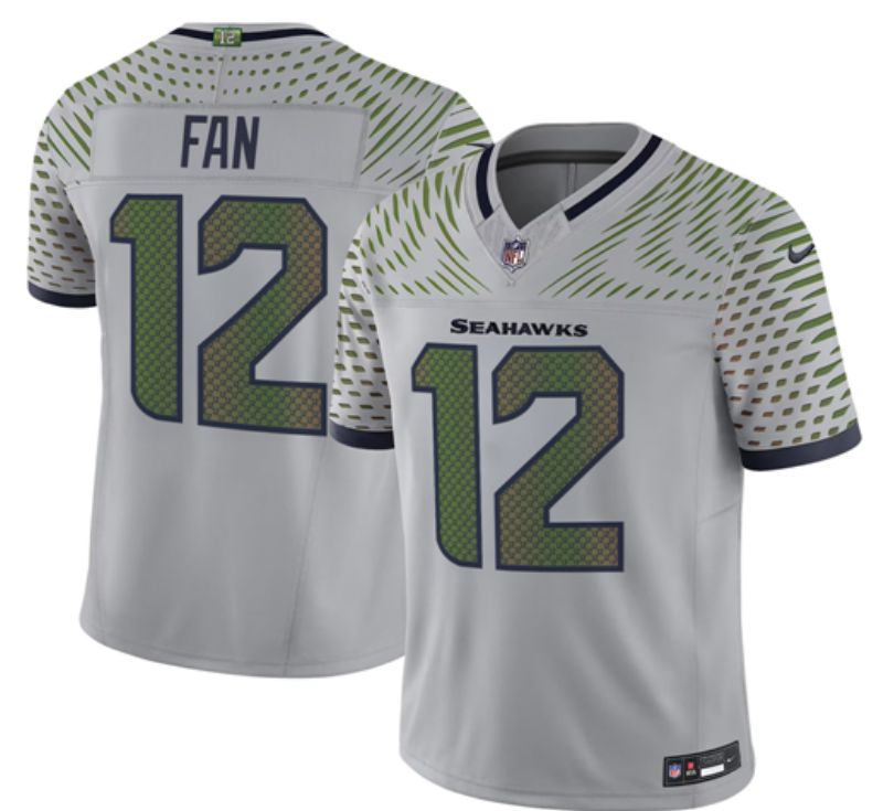Men 2025 Seattle Seahawks #12 Fan grey 5th generation Throwback Nike Limited NFL Jersey style 09->seattle seahawks->NFL Jersey